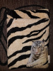 Zebra print small white tiger face