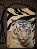Zebra Print Large White Tiger Face